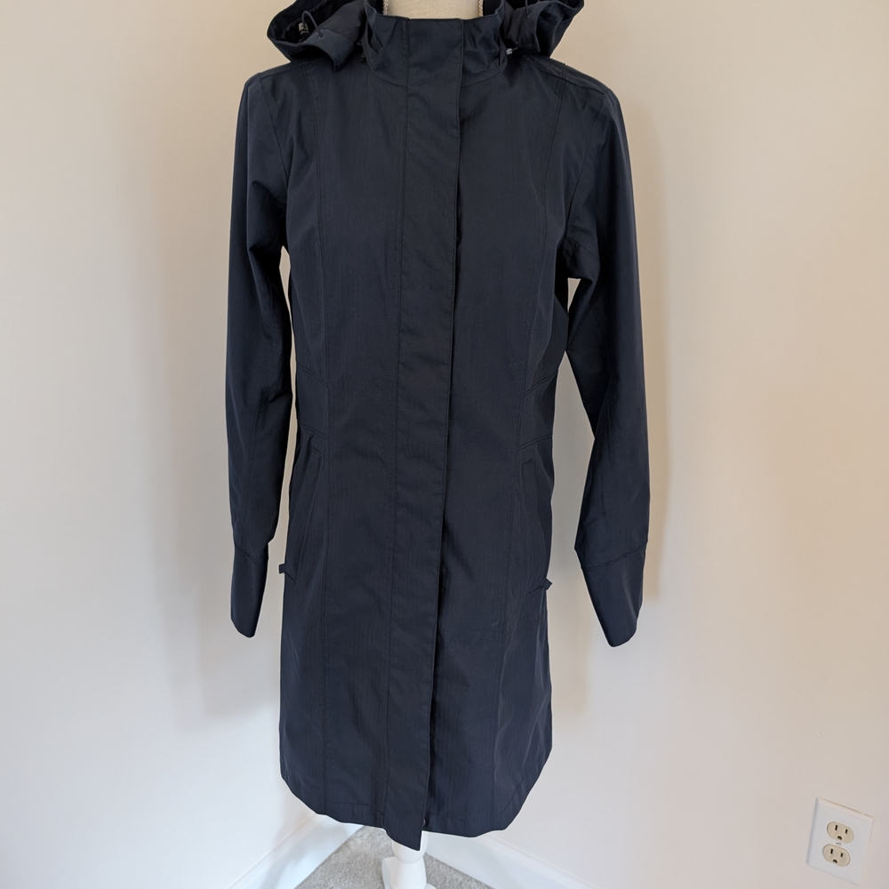 Eddie Bauer Dark Blue Hooded Trench Coat